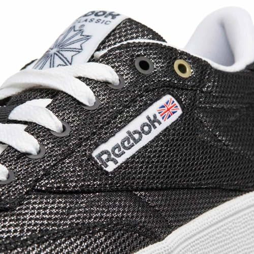 Reebok Club C 85 Metallic Mesh, Chaussures de Tennis Femme, Noir (Black/White), 38 EU