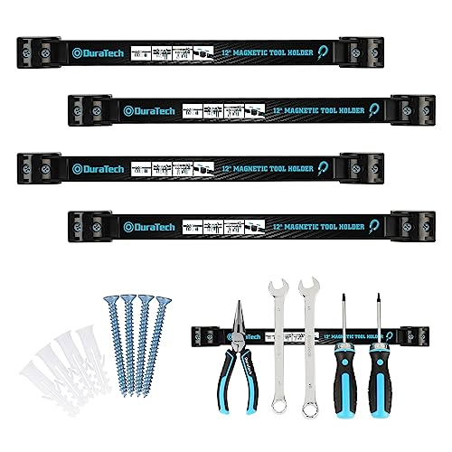 DURATECH 4 Pack 12" Magnetic Tool Holder Strip, Heavy Duty T...