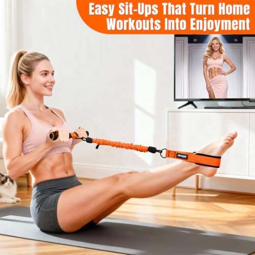 Image of Upgraded Multifunction Pedal Resistance Band with Handle, 3 Tube Adjustable Resistance Bands for Abdomen, Waist, Arm, Core /ABS, Leg Workout - Sit Up Exercise Equipment for Women