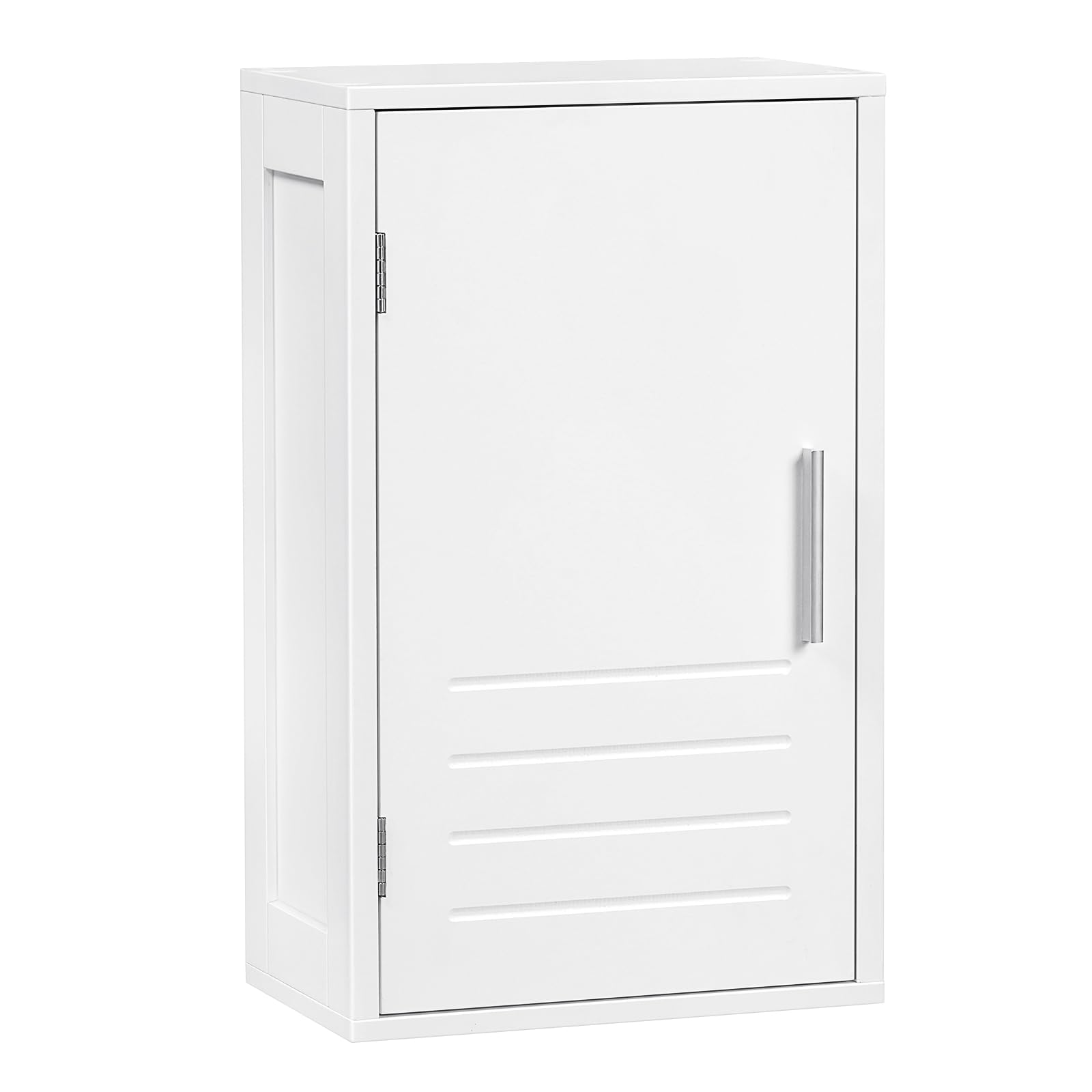 EUGAD Armario Baño para Pared, Armario Colgante de Almacenamiento, Armario Estrecho con Puerta y Estante Ajustable, Gabinete Pared para Baño y Cocina, Mueble Baño Blanco, 30x18,5x50 cm