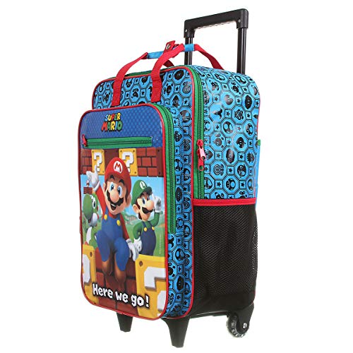 Mala Escolar G com Rodinhas, Super Mario Bros, DMW Bags, 11735, Colorida