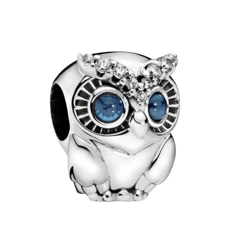 Wedanor Donna Ciondolo Gufo Argento 925 Colgantes con Zirconia cubica per Charm Bracciale