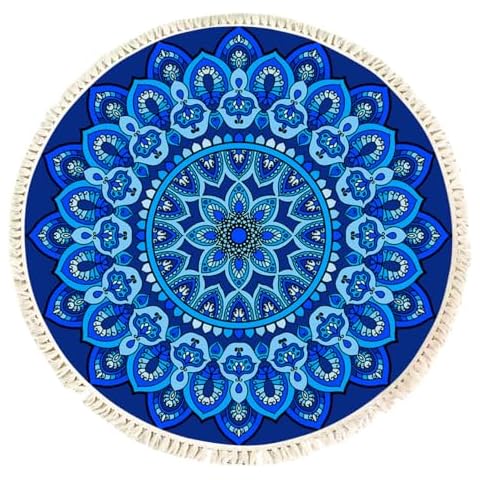 Terafeels Large Blue Bohemian Area Rug Cover
