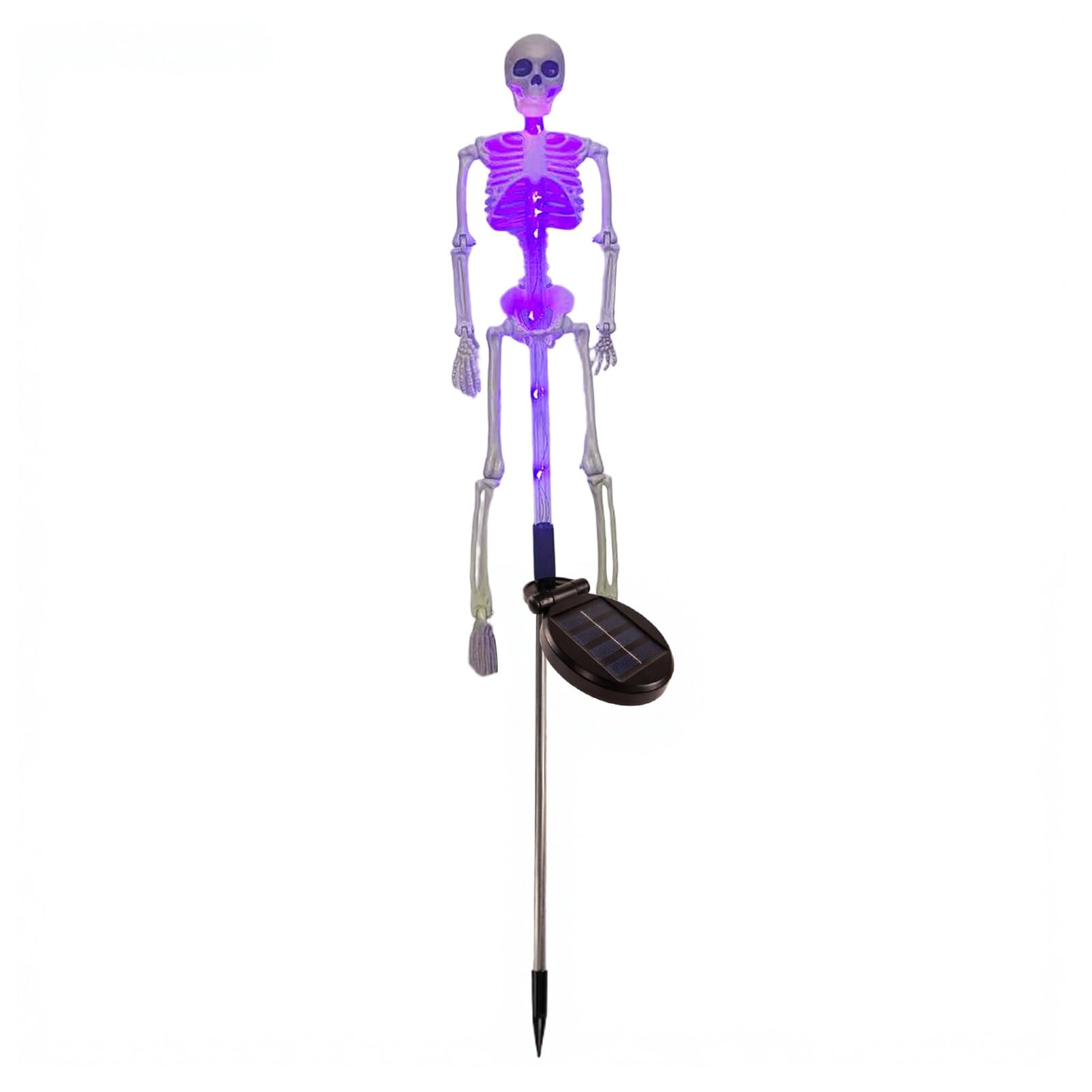 sugerou Halloween Decorations Outdoor Solar Lights, 3D Skeleton Garden Lamp Spooky Human Bone Pathway Lights Waterproof Resin Outdoor Stake Decorations Figures Haunted House Yard Lawn Path Purple 1pc