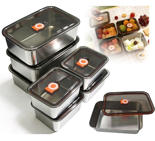 7 Pack Stainless Steel Food Storage Containers