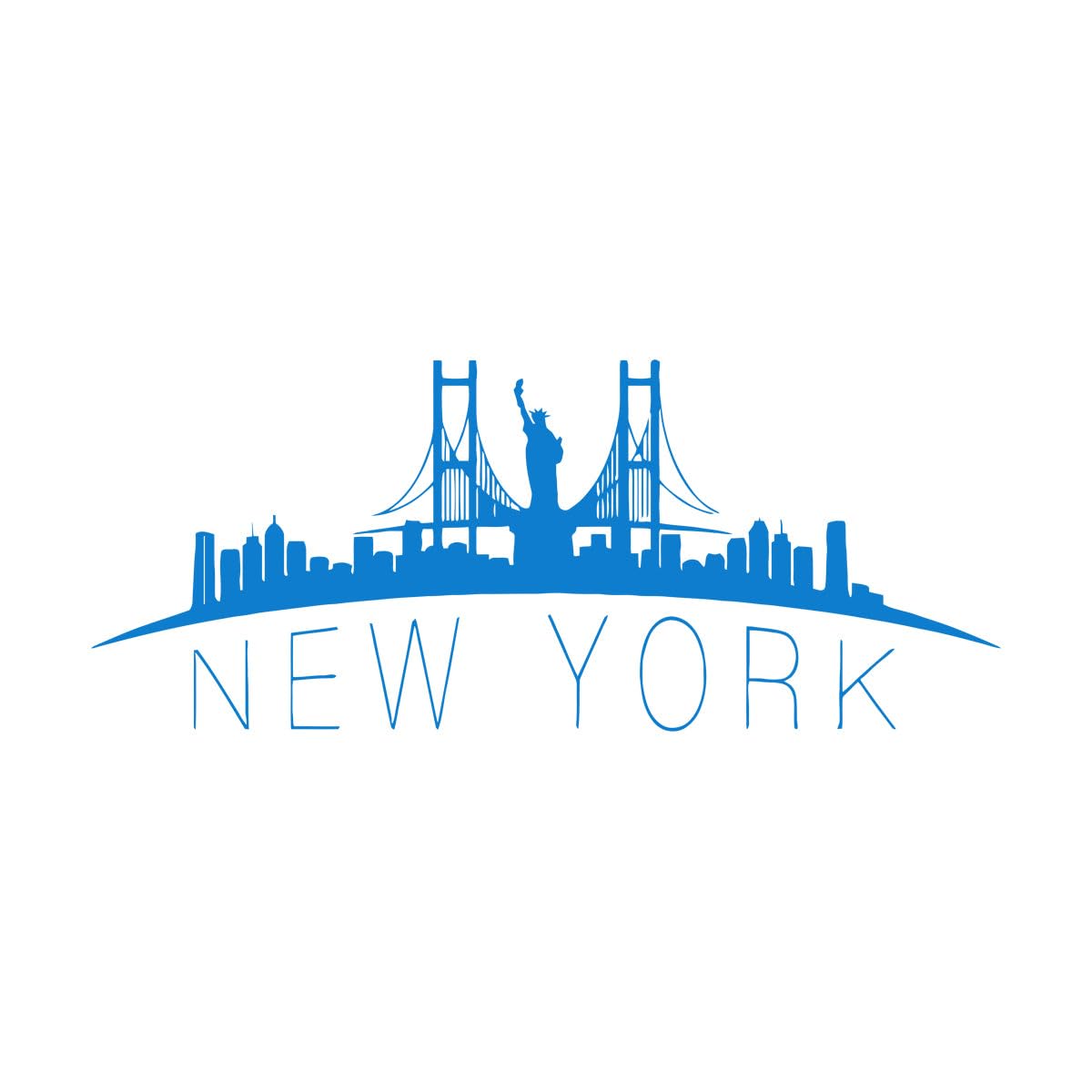 City Silhouette Wall Sticker New York Symbol Building Wall Poster Removable Home Decoration New York Skyline Vinyl Decal Small - 42x103cm โ image 1