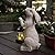 REYISO Garden Statues Rabbit with Solar Lights-Halloween Decor Clearance Bunny Figurine Outdoor Rabbit Decor for Lawn,Balcony-Yard Art Garden&Patio Decor,Unique Housewarming&Birthday Gifts for Women