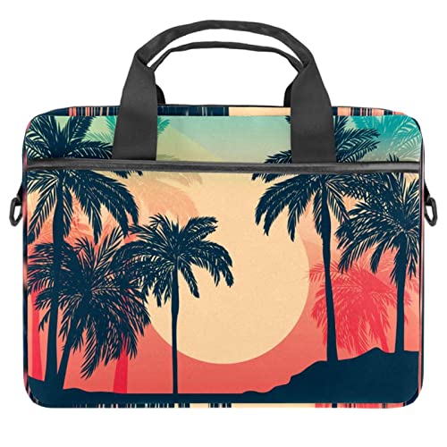 Sac à bandoulière pour ordinateur 13 à 14,5 pouces avec motif coucher de soleil multicolore