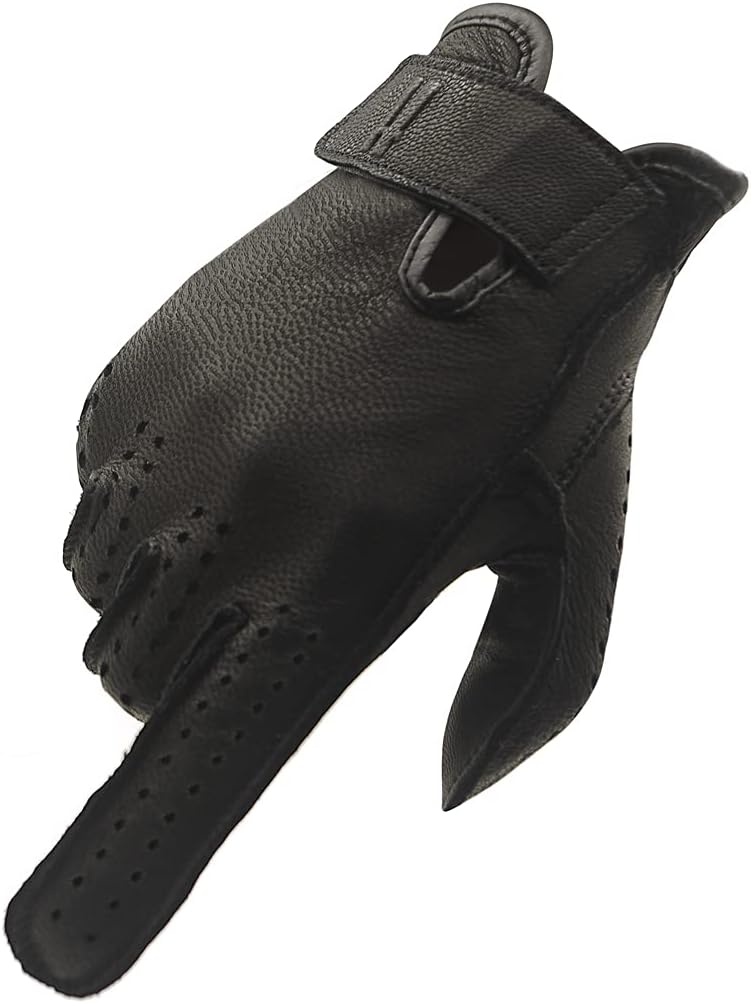 Harssidanzar Mens Unlined Leather Racing Gloves Biker Glove Driving Gloves Motorcycle Glove for Men GM038US