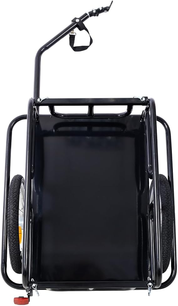 Foldable Bike Cargo Trailer with Universal Bike Hitch and 16 Wheels & Reflectors, Large Loading Bicycle Wagon Trailer Storage Cart