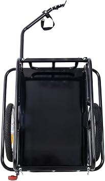 Foldable Bike Cargo Trailer with Universal Bike Hitch and 16 Wheels & Reflectors, Large Loading Bicycle Wagon Trailer Storage Cart