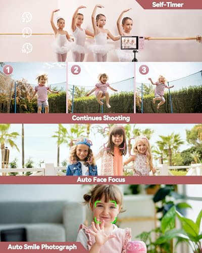 Cámara Digital 48MP Rosa 16X Zoom 1080P + Tarjeta 64 - Imagen 10