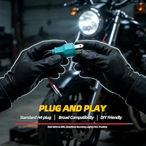 Image of 5-3 /4 inch LED Headlight with X-style DRL - Super Bright Black 5.75 Inch Projector Headlamp Fits Sportster Iron 883 Dyna Street Bob & Indian Scout Bobber (5.75 Inch White X DRL)