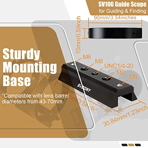 Svbony SV106 Guide Scope 60Mm Multi-Use Finder Scope Guide Scope With Helical Focuser F4 For Sg4 Qhy5Ii Zwo Sg4 Ccd Astronomical Telescope thumb #3