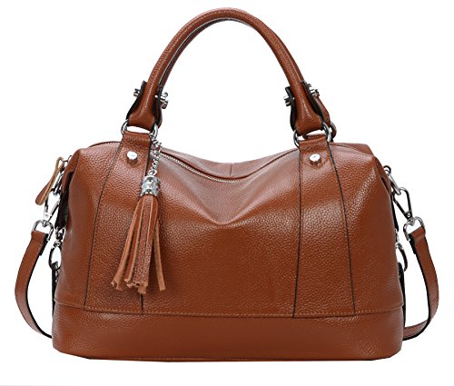 HESHE Genuine Leather Purses and Handbags for Women Tote Top Handle Bags Crossbody Bag Hobo Ladies Purse - Image 4