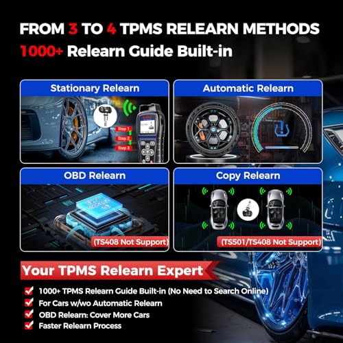 Autel MaxiTPMS TS501 PRO TPMS Programming Tool, Same as TS508, 2025 TPMS Relearn Tool Newer of TS501 TS408S, Activate Relearn 99% Sensors, Program Autel MX-Sensors [315/433MHz], TPMS Reset/Diagnosis
