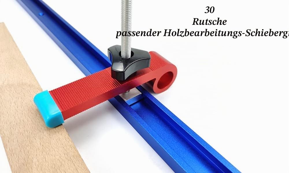 Fafeicy 2 Stück 800mm Gehrungsschienenlehre, blaue Aluminium-T-Schienen-T-Schlitz-Gehrungsschienenlehre Werkzeuge für die Holzbearbeitung Frästisch (800MM * 2)