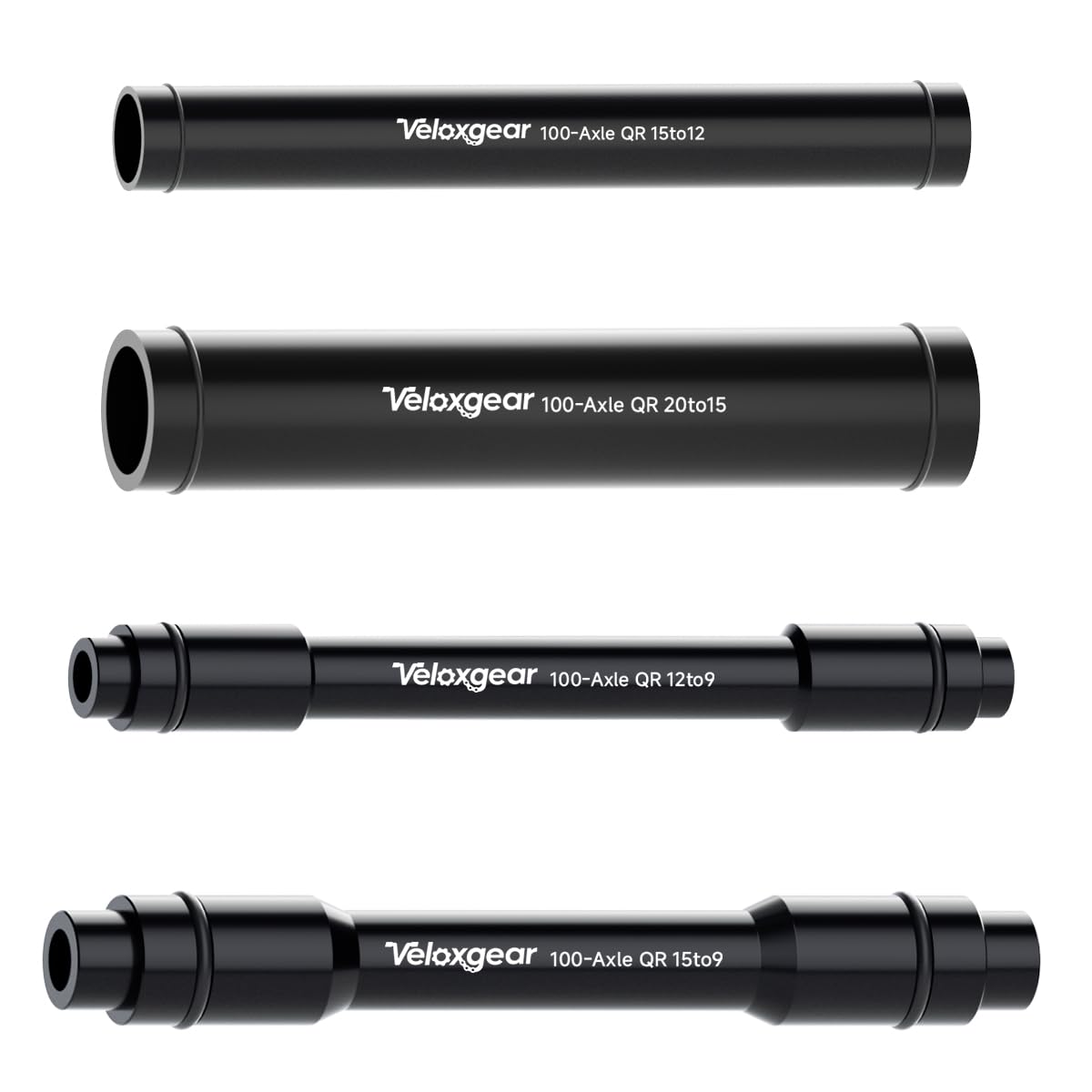 Veloxgear Bike Thru Axle Hub Quick Release Adapter, Mountain and Road Bike Front Rear Wheel Hub Adapter, Hollow Lightweight Aluminum Alloy Material 100mm Length, 20mm to 15mm