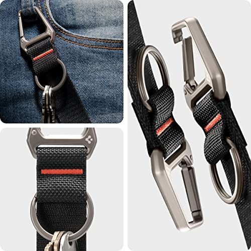 Spigen Karabiner mit Band und Schlüsselanhänger Schlüsselring – Schwarz