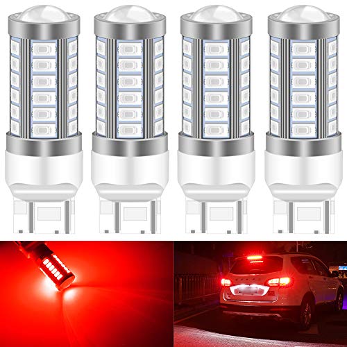 Katur 4Pcs 7443 7444Na 5630 33-Smd Red 900 Lumens Super Bright Led Turn Tail Brake Stop Signal Light Lamp Bulb 12V 3.6W #TOP10