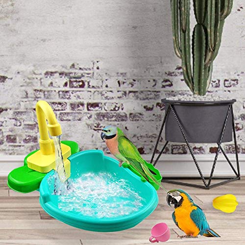 Papegaai Automatische Bad-Met Kraan Met Speelgoed-Pretend Play Aanrecht Speelgoed-Elektrische Vogel Douche Baden bad… - Afbeelding 5