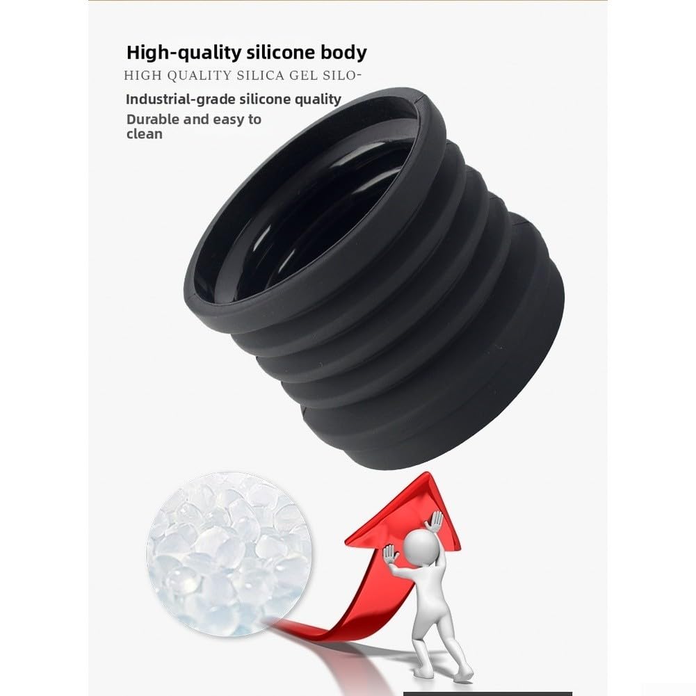 Herramienta de limpieza de molinillo de café, soplador de silicona para Breville BES870 BES880 - Doble función para limpiador de tolvas, cepillo elimina negro 78 mm (A)