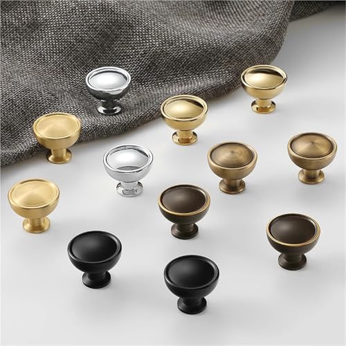 DFLPBHAV Solid Furniture Cabinet Door Retro Handle Modern Cabinet Single-Hole Handle 1Pcs(Bronze)