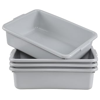 13 Liters Commercial Plastic Bus Box, Plastic Bus Tubs, 4-Pack
