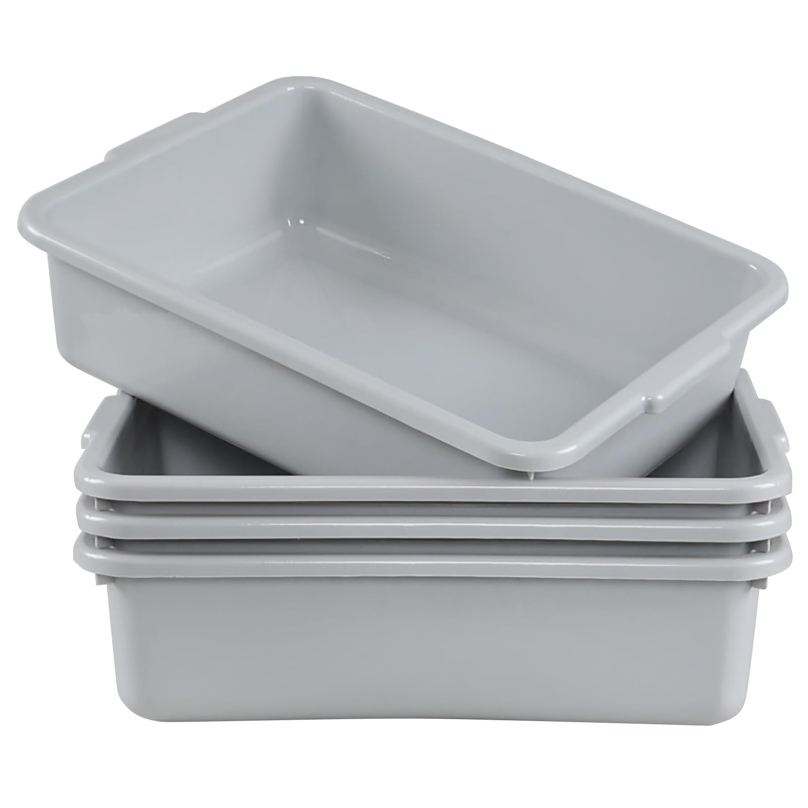 Lot de 4 boîtes de bus de 13L gris pour les tables de restaurant