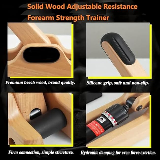 Forearm Strength Trainer, Arm Training Equipment with Adjustable Hydraulic Resistance (Levels 1-12), Strength Training Equipment, Arm Trainer