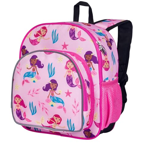Image of Wildkin 12-inch Kids Backpack - Padded, Adjustable, Ideal for Daycare & Travel - Groovy Mermaids | Ages 3-7, lightweight toddler backpack for daycare, preschool, and travel