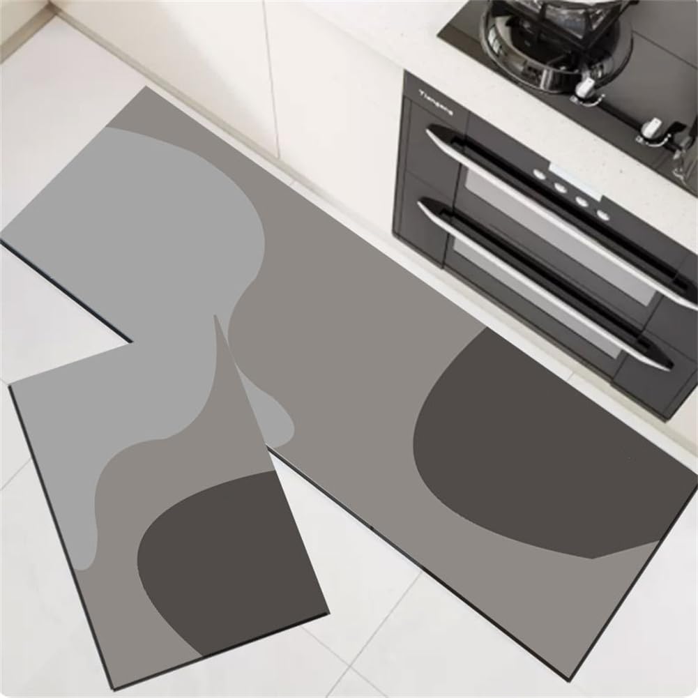 KüChenläUfer KüChenmatte 45x120cm, KüChenteppich Waschbar rutschfest, Teppich LäUfer Flur FußMatte Badematten, Wasser öL Aufnehmen Teppich KüChe Set für KüChe Wohnzimmer, Badezimmer Coffee