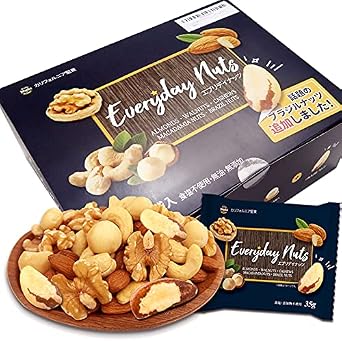 4 Assorted Mixed Nuts & Brazil Nuts 1.05kg 35g 30 Packs Almond, Walnut, Cashew, Macadamia Nuts Directly Imported from Origin, Boxed, Individually Wrapped, Eat-and-Throw, No Salt Added, No Additives