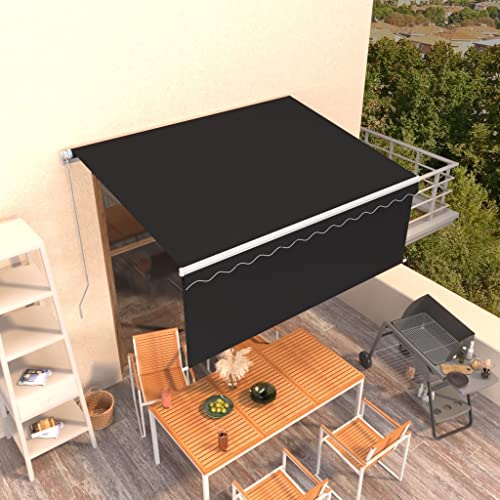 Auvent rétractable manuel avec store vertical 3x2,5m anthracite pour terrasse - 3