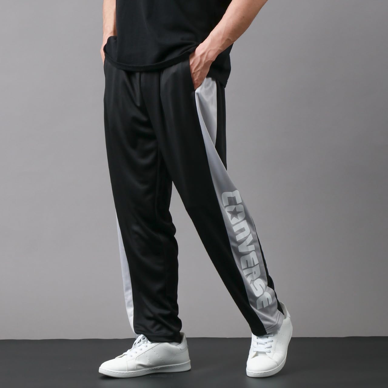 [コンバース] ジャージ 下 メンズ 速乾 ドライ サイド ロゴ ジャージパンツ ロングパンツ ズボン 吸汗速乾 ゆったり イージーパンツ スポーツ トレーニング ジム - 4