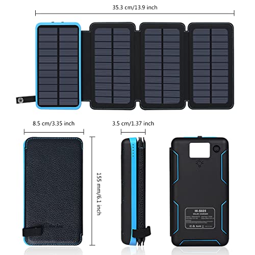 image for Solar Charger 25000mAh Power Bank, Hiluckey Portable Phone Charger wit