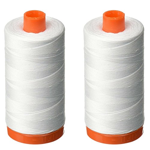 Hilo de algodón blanco para acolchonado Aurifil, pack de 2 miniatura 1