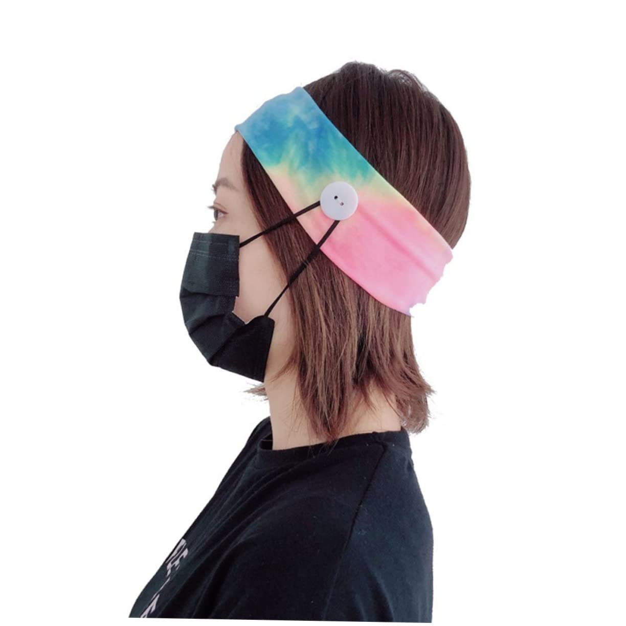 FRCOLOR 3 Set Di Fascia Per Il Fitness Con Orecchio Fascia Sportiva Polsini Traspirante Bottone Per Grigio Rosa Rosso 4 Pezzi*3