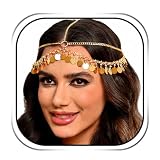 Sixexey Boho Sequin Head Chain Egyptian Head Jewelry Festival Costume Hair Accessories for Women