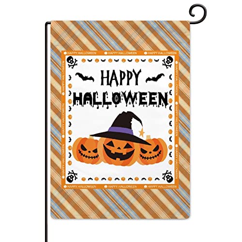 Buffalo Plaid Pumpkin Halloween Flag 12 18 (Double-Sided)