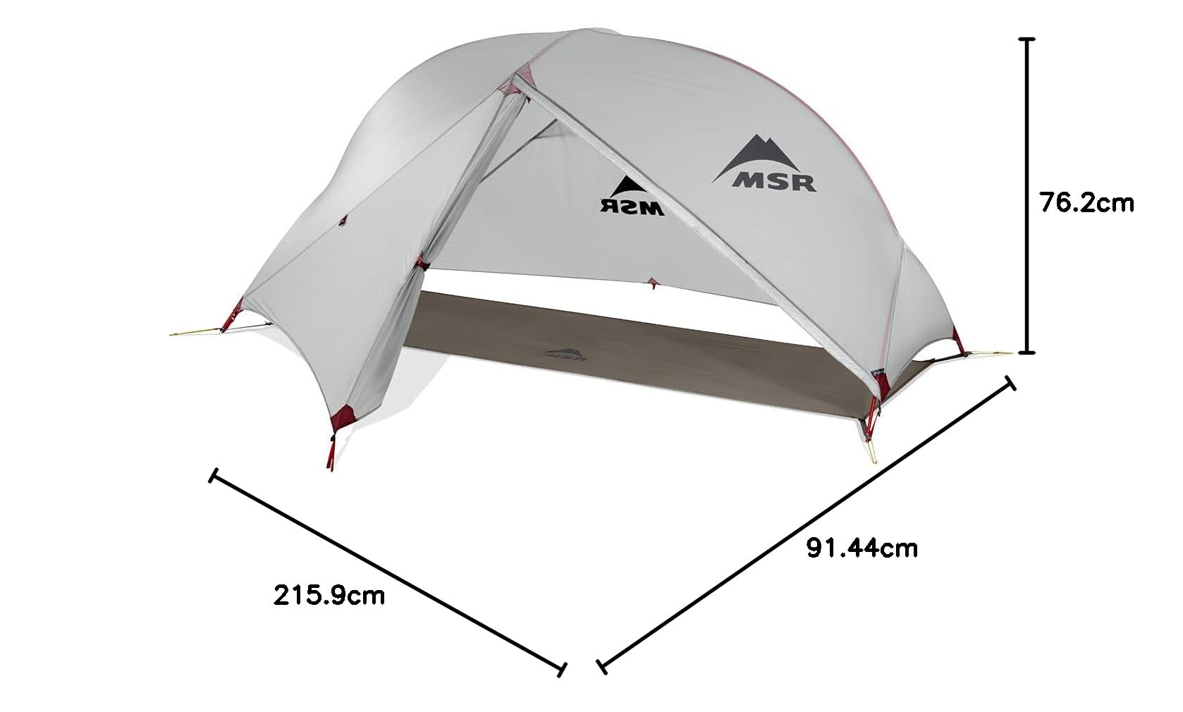 MSR Hubba NX - - gris/rouge tente igloo