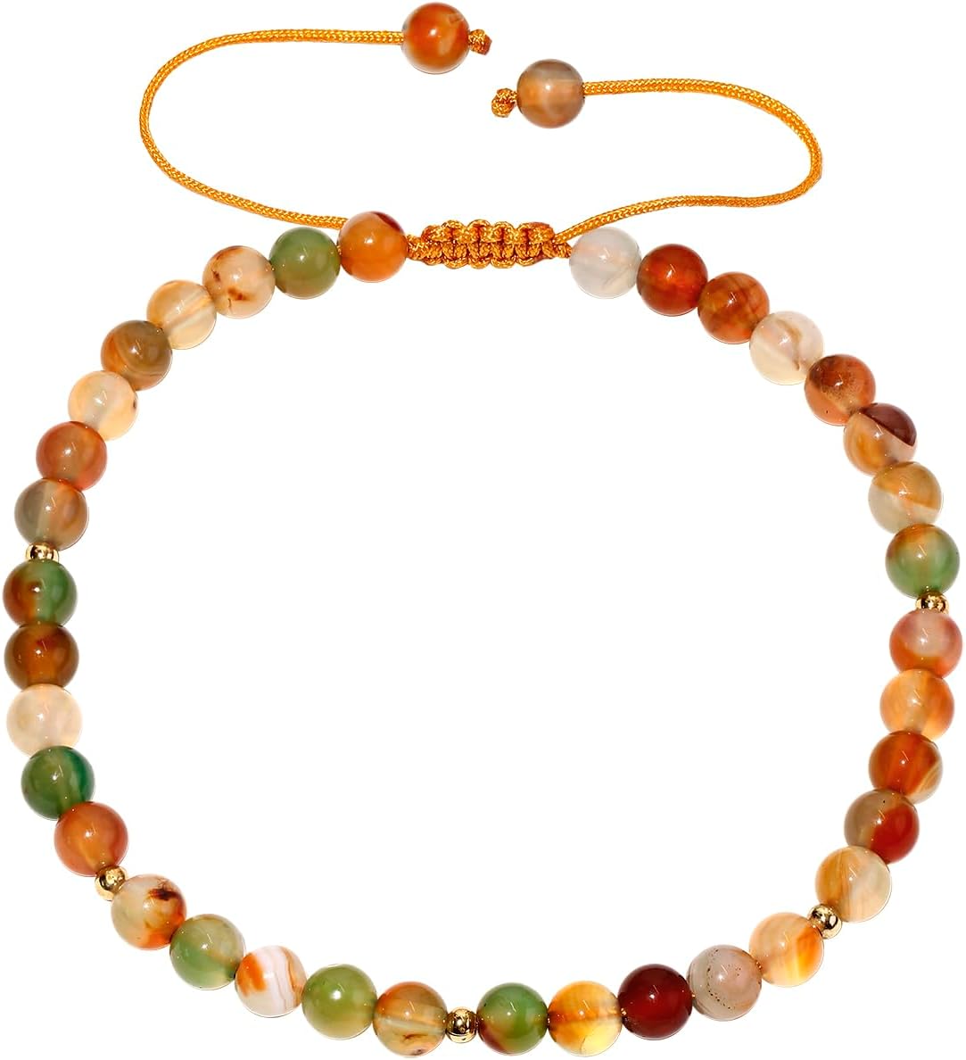 Jewever 6mm Reiki Semi-Precious Gemstones and Crystals Beaded Anklet Spiritual Energy Ankle Bracelets for Women