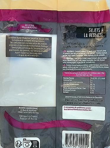 AUZIER CHABERNAC Petits Sujets à la réglisse - Confiserie de Tradition : (Sac 400g - Gomme arabique Lot de 2) – vue 4