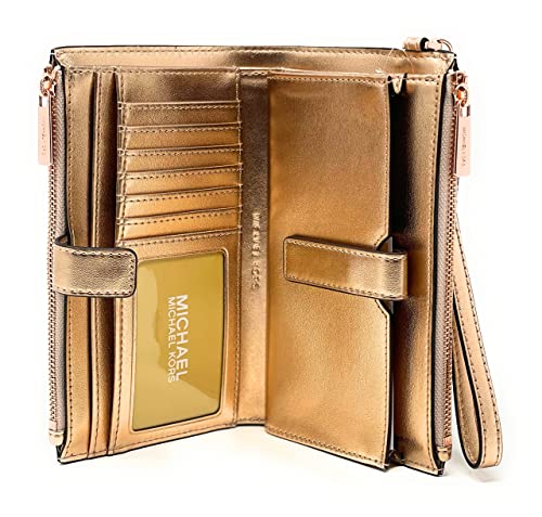 Michael Kors Large Double Zip Wristlet (Rose Gold) #TOP8