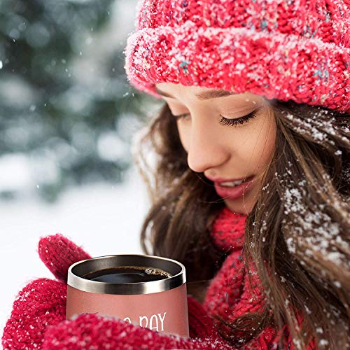 Not a Day Over Fabulous -12Oz Wine Tumbler Set Birthday Gifts for Women - Funny Mothers Day Wine Gifts for Mom, Wife, Her, Daughters, Aunts, Sister, Best Friends, BFF, Girlfriend, Coworkers(Rose Gold)