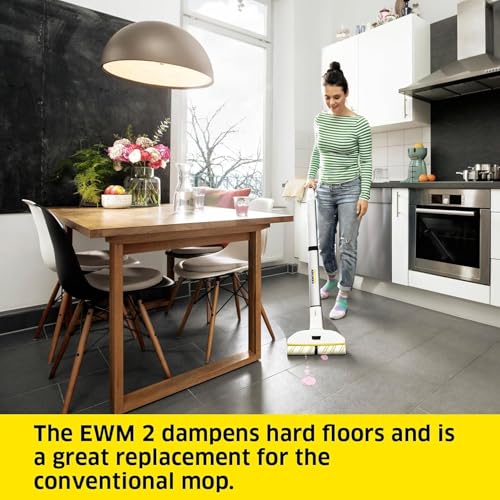 Kärcher EWM 2 Electric Wipe Mop, Cordless Floor Cleaner with 2 Rotating Microfibre Rollers, Battery Running Time: approx. 20 min, Area Performance per Battery Charge: approx. 60 m² - Image 2
