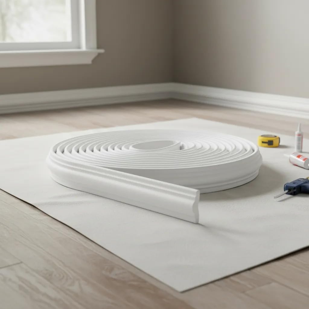 Rodameio EVA Branco 2,8cm x 5m Moldura Decorativa Flexível