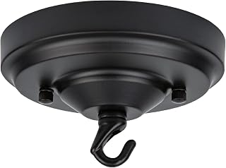 Light Canopy Kit, 6IN Chandelier Kit with Hook, Matte Black Ceiling Metal for Pendant Light, Chandelier, Grow Plant, Max Load 33LBS