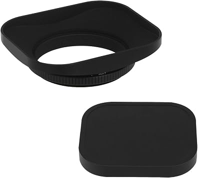 Haoge LH-B46T 46mm Square Metal Screw-in Lens Hood with Cap for Leica Summilux-M 35mm f/1.4 50mm f1.4 E46, Summarit-M 90mm f/2.5 75mm f2.5 E46, Summicron-M 28mm F2 E46, Voigtlander 35mm f/1.7 28mm f2