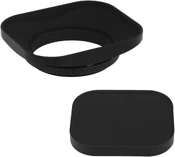 Haoge LH-B46P Paraluce Quadrato 46mm In Metallo Con Tappo – Per Obiettivi Con Filettatura E46, Design Scavato, Nero